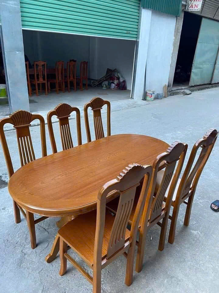 Bộ Bàn Ăn 6 Ghế Hiện Đại Gỗ Xoan Đào BGA9
