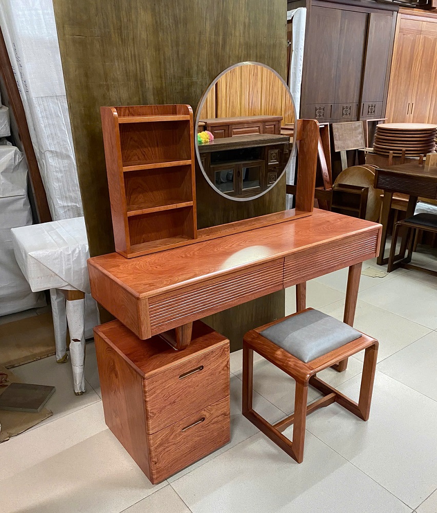 Bàn Trang Điểm Gỗ Hương Đá Hiện Đại BTD54