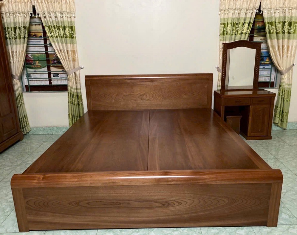 Giường Ngủ Gỗ Xoan Đào 1m6 Phản Liền GN120