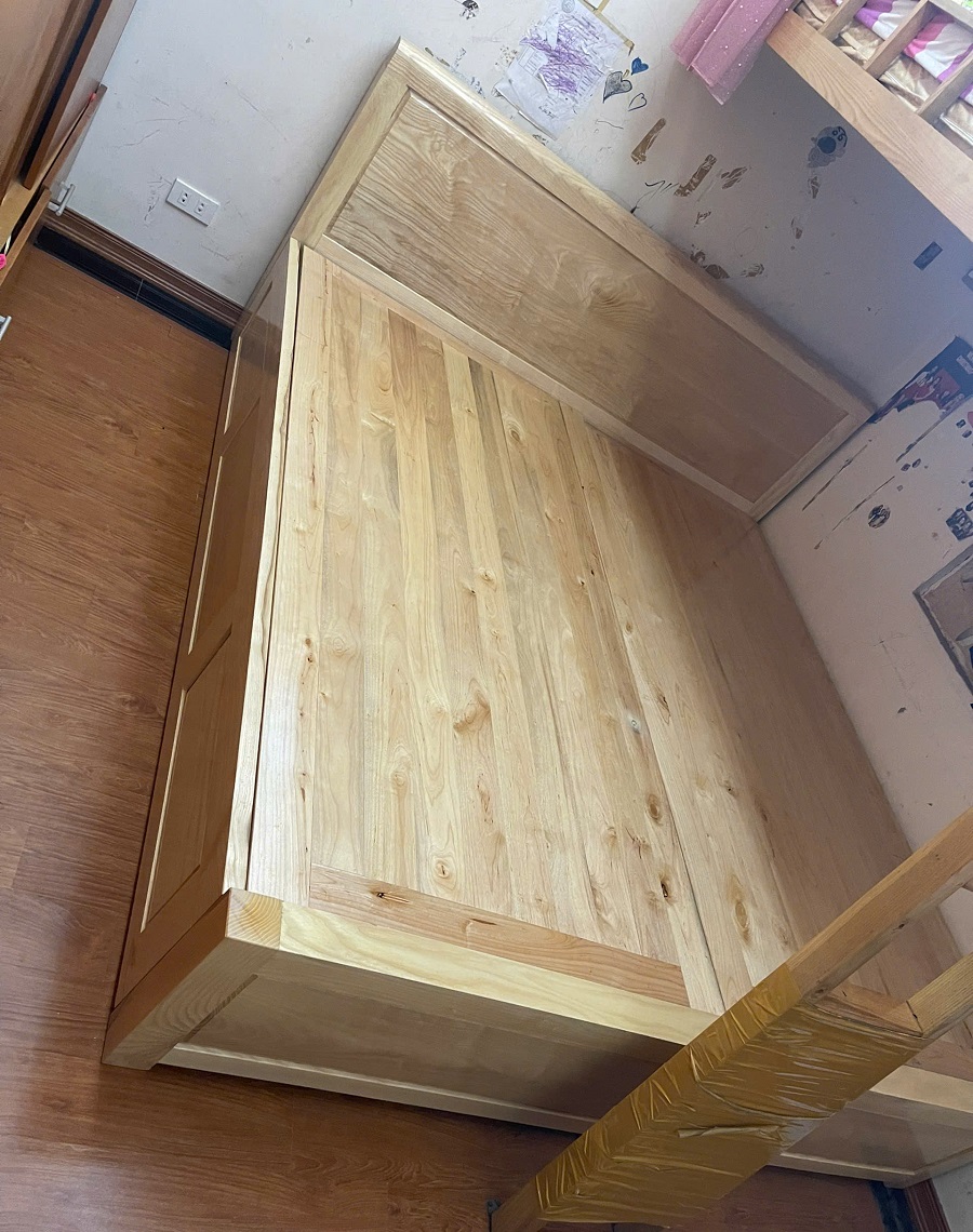 Giường Bệt Gỗ Sồi 1m6 Hiện Đại Dát Phản GN69