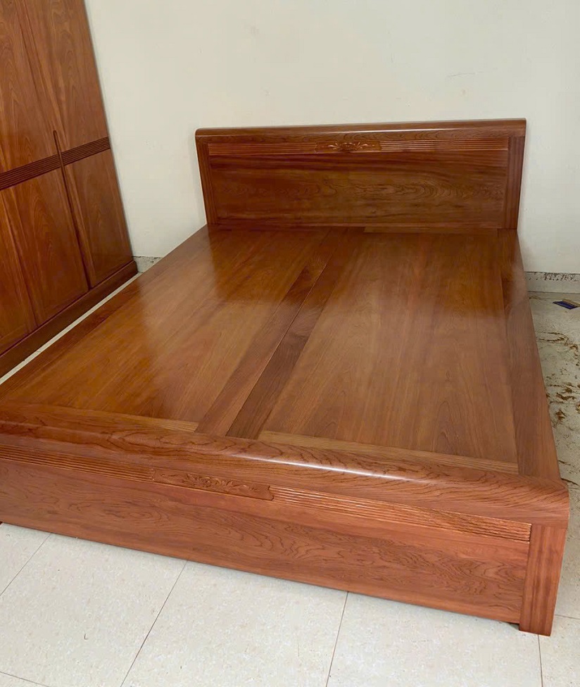 Giường Ngủ Gỗ Xoan Đào 1m6 Phản Liền GN120