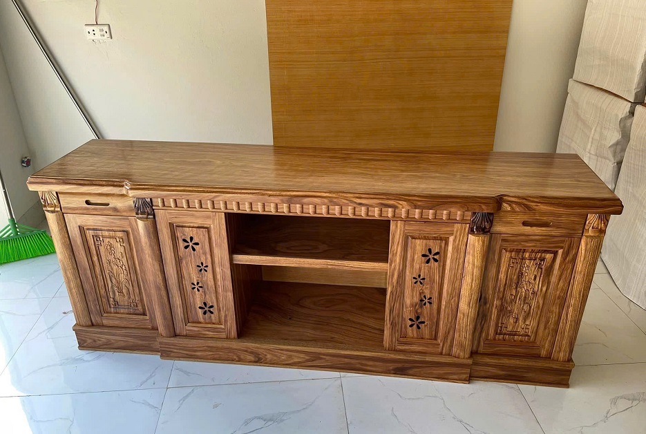 Kệ Tivi Cổ Điển Hiện Đại Gỗ Hương Xám KTV33
