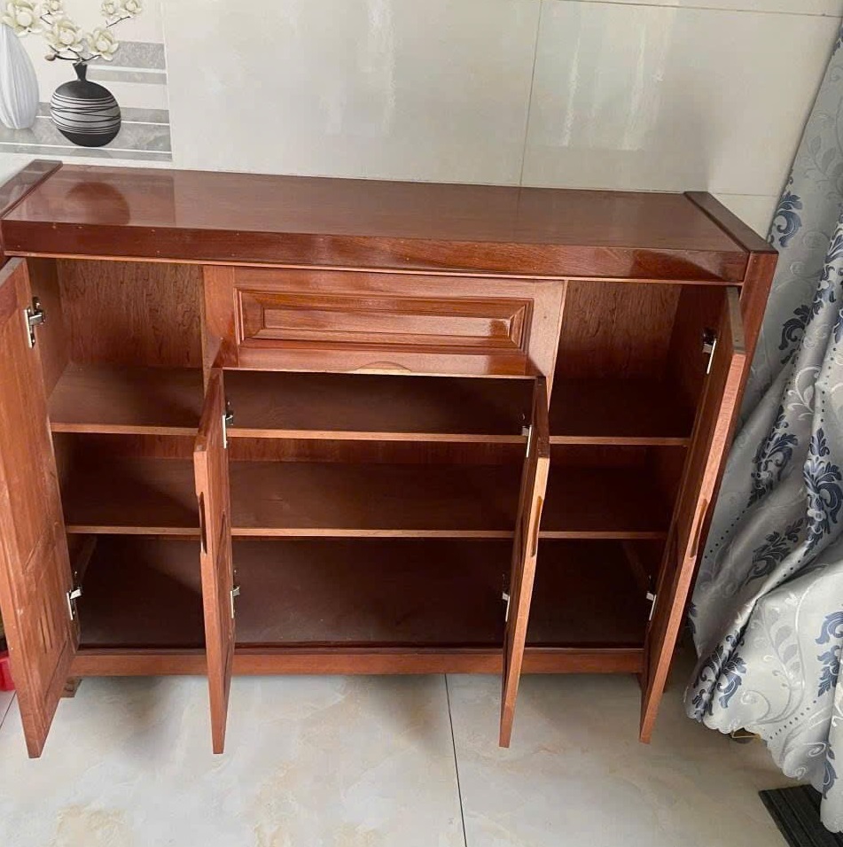 Tủ Giày Gỗ Xoan Đào Hiện Đại 4 Cánh TG27