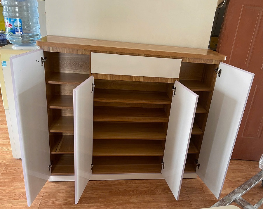 Tủ giầy Gỗ Công Nghiệp 4 Cánh Trắng Hiện Đại TG32