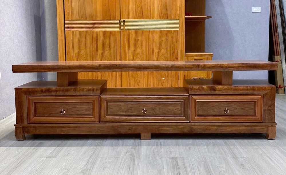 Kệ Tivi Phòng Khách Gỗ Hương Hiện Đại KTV34