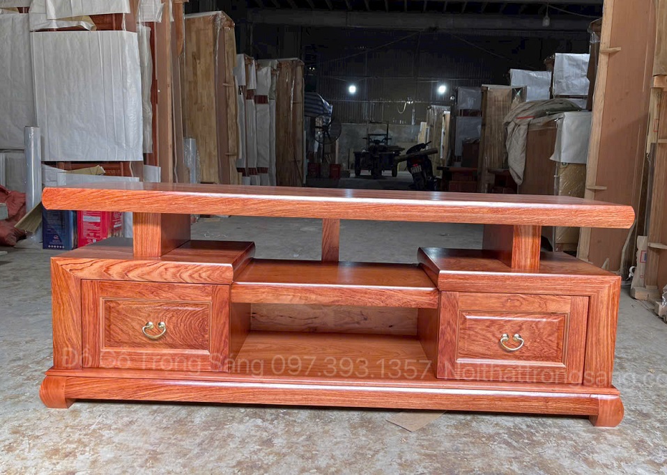 Kệ Tivi 1m6 Gỗ Hương Đá Hiện Đại KTV37