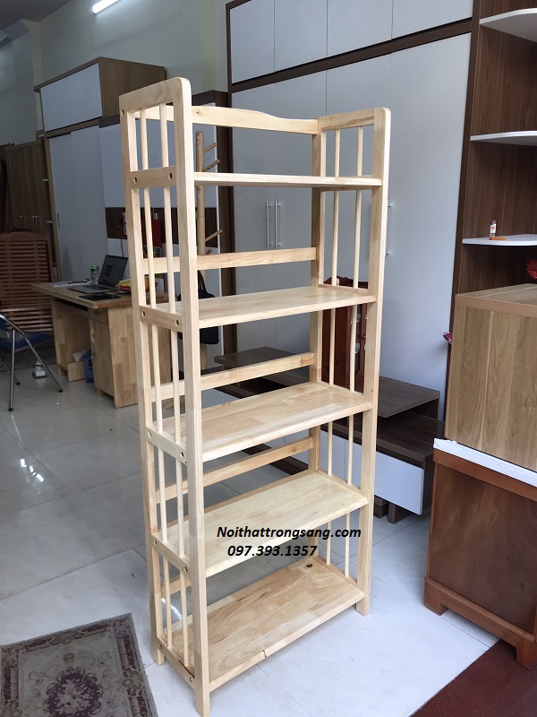 Kệ Sách Bày Đồ 5 tầng gỗ tự nhiên KS03