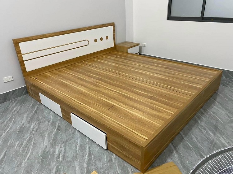 Giường Ngủ Ngăn Kéo Gỗ Công Nghiệp Hiện Đại MDF48