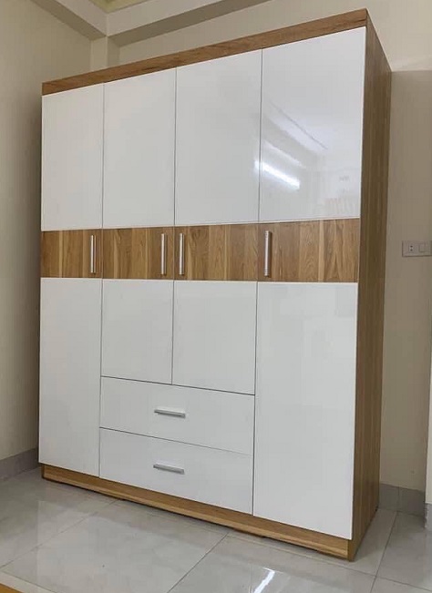 Tủ Quần Áo Hiện Đại Gỗ Công Nghiệp 4 Cánh MDF37