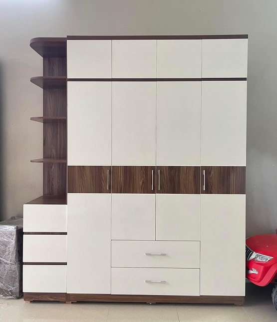 Tủ Quần Áo Xoan - Sồi - Hương - MDF Có Kệ Góc MDF52