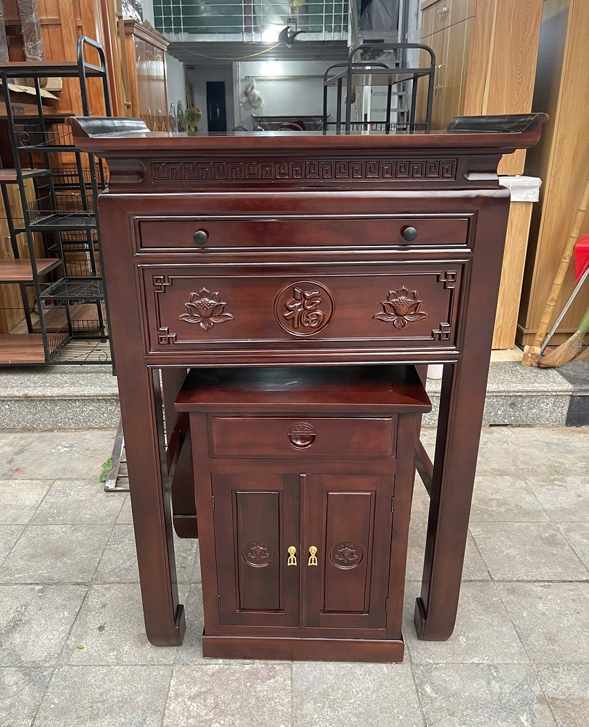 Bàn Thờ Gia Tiên Chung Cư Mẫu Sen Phúc BT56