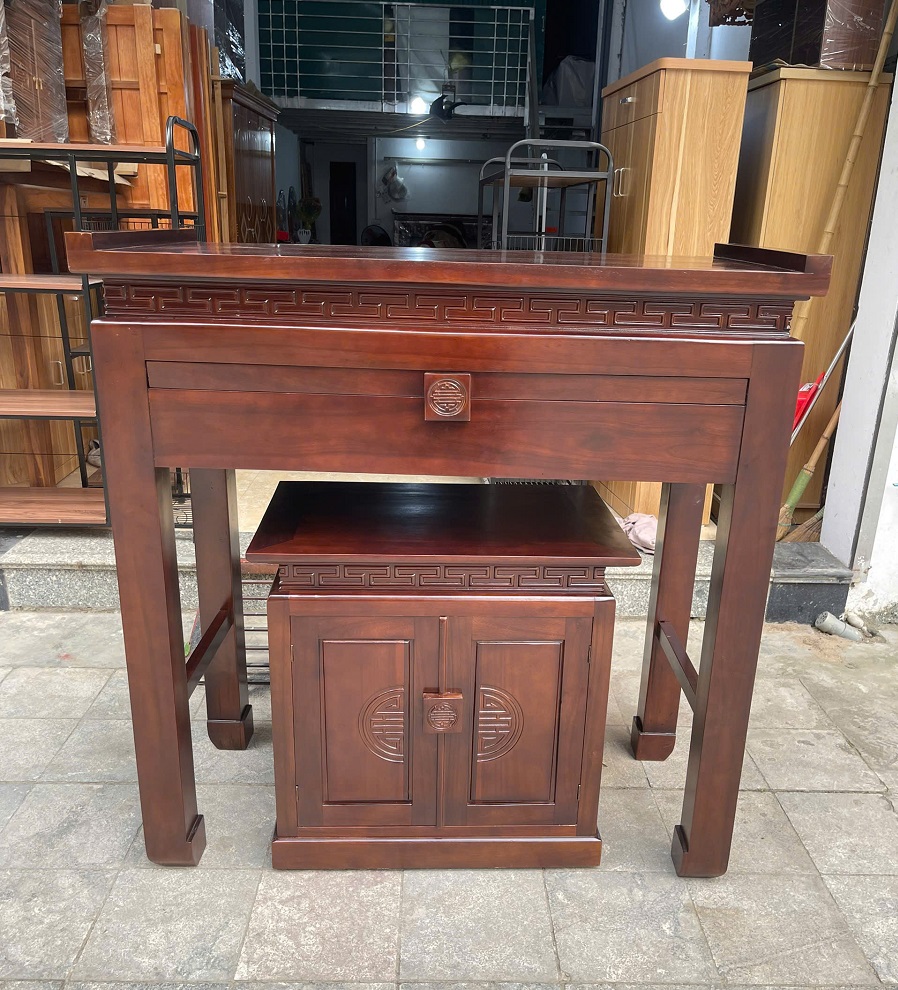 Bàn Thờ Chung Cư Mẫu Triện Thọ Gỗ Gụ Lào BT55