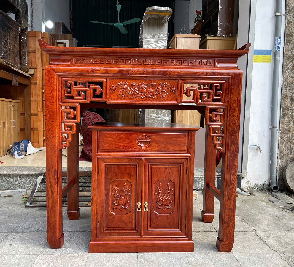 Bàn Thờ Gia Tiên Chiện Sen Gỗ Hương Đá BT54