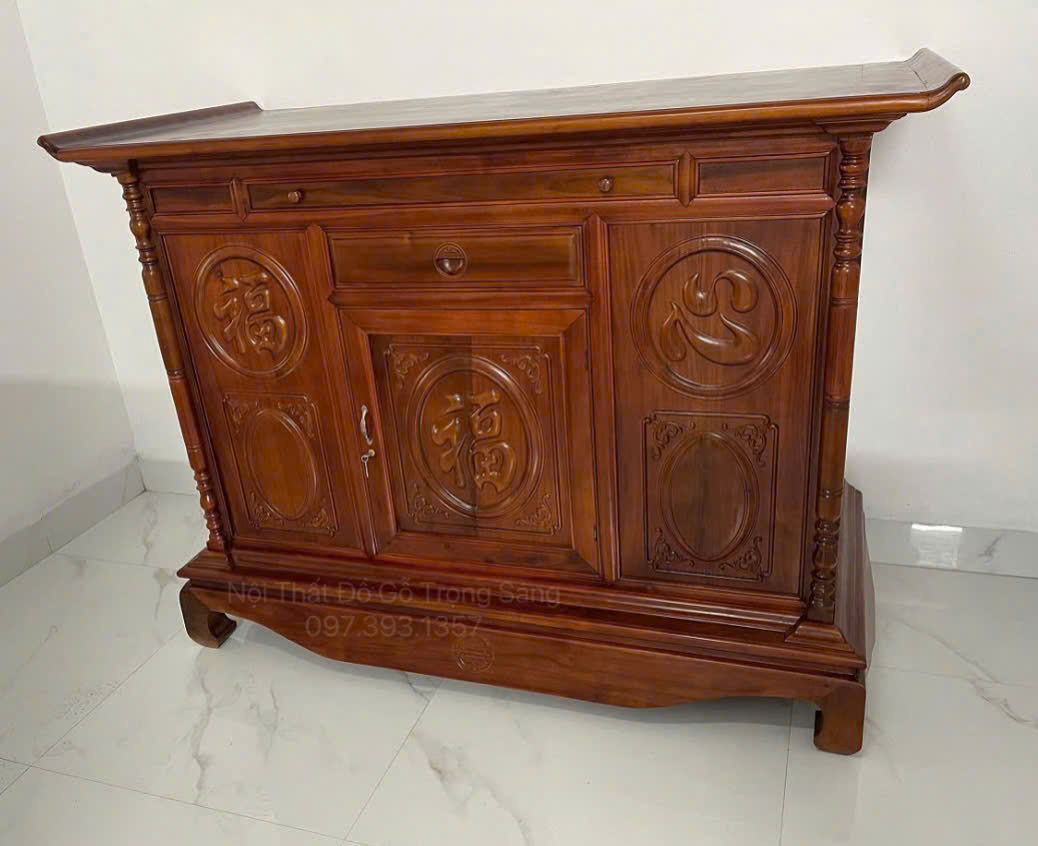 Tủ Thờ Bàn Thờ Gia Tiên Hiện Đại Gỗ Gụ BT57