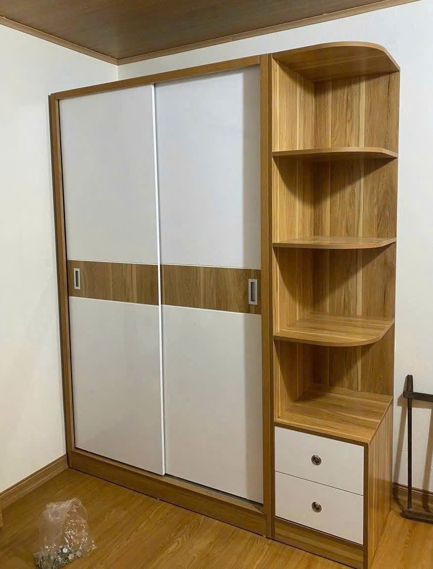 Tủ Áo Cánh Lùa Có Kệ Góc Gỗ Công Nghiệp MDF82