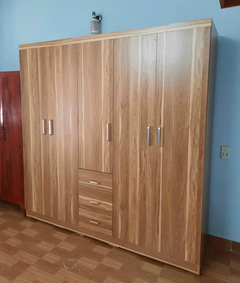 Tủ Áo Gỗ 3 Buồng 5 Cánh Công Nghiệp MDF74
