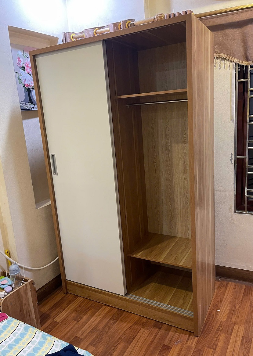Tủ Quần Áo 2 Cánh Lùa Gỗ Công Nghiệp MDF72