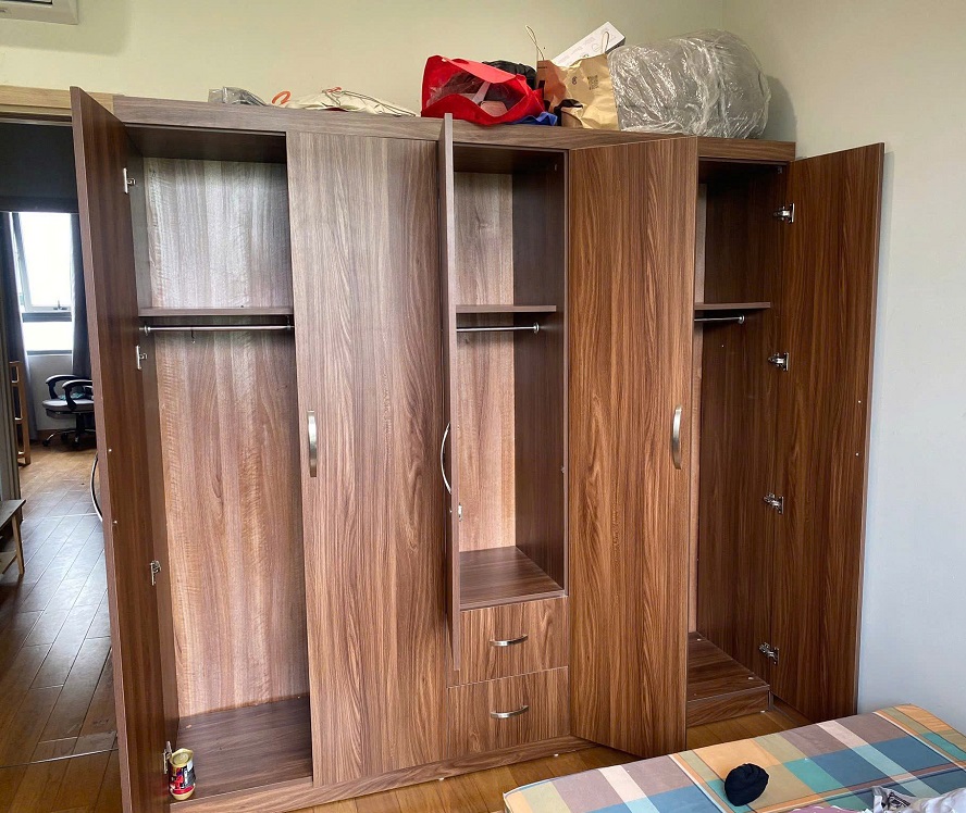 Tủ Quần Áo 5 Cánh 3 Buồng Gỗ Công Nghiệp MDF84
