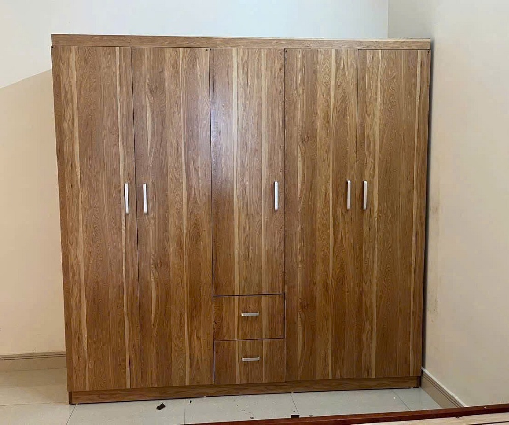 Tủ Quần Áo 5 Cánh 3 Buồng Gỗ Công Nghiệp MDF84
