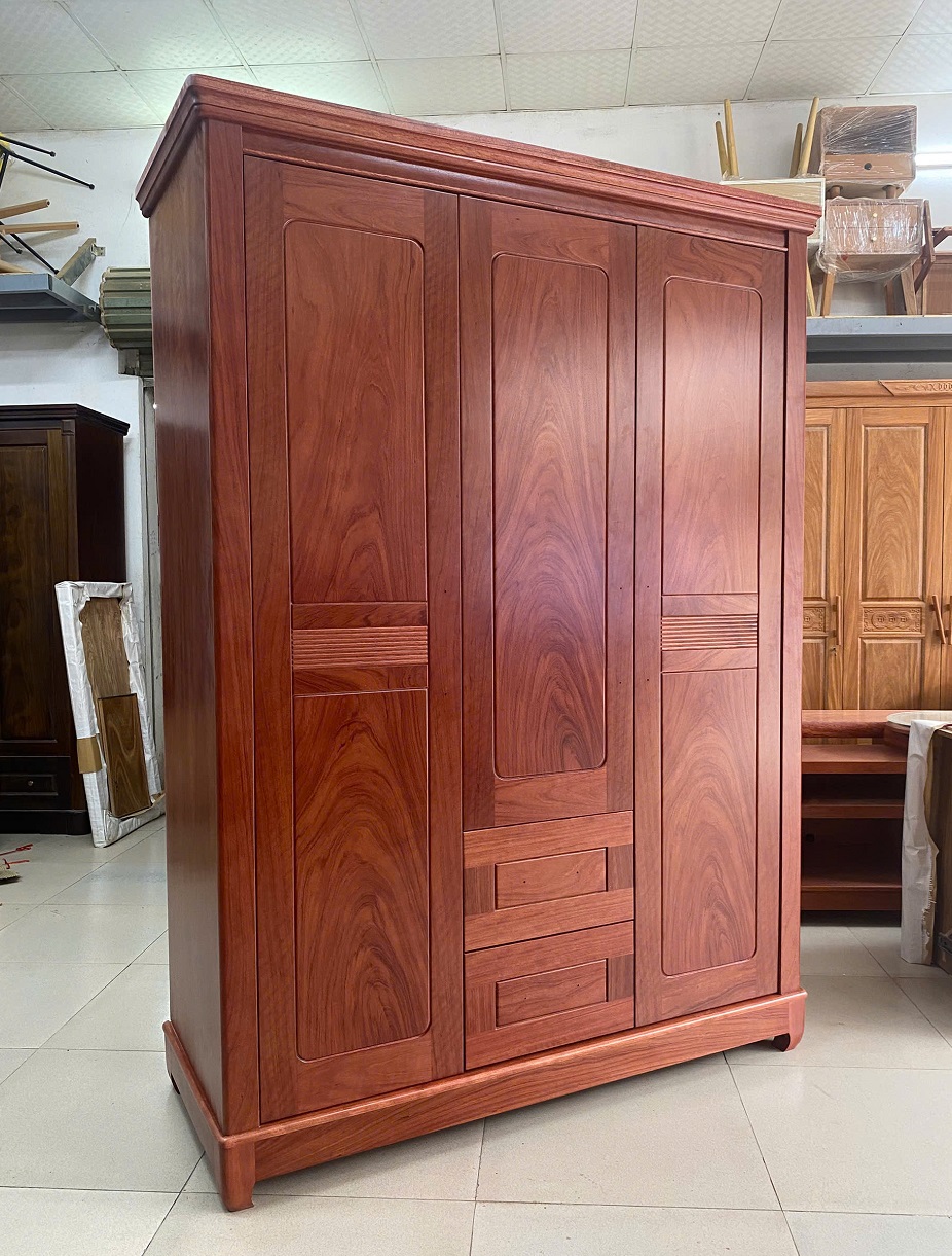 Tủ Quần Áo Gỗ Mun 3 Cánh Hiện Đại TA79
