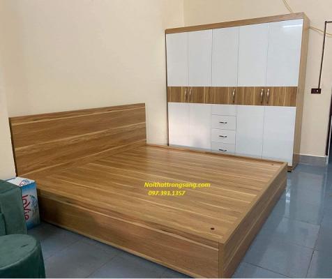 Bộ Giường Tủ Gỗ Công Nghiệp Chống Ẩm MDF40