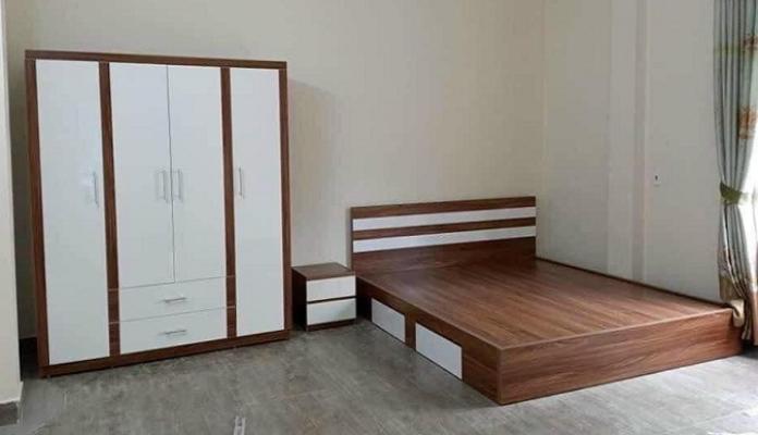 Bộ Giường Tủ Hiện Đại Công Nghiệp Giá Rẻ MDF42