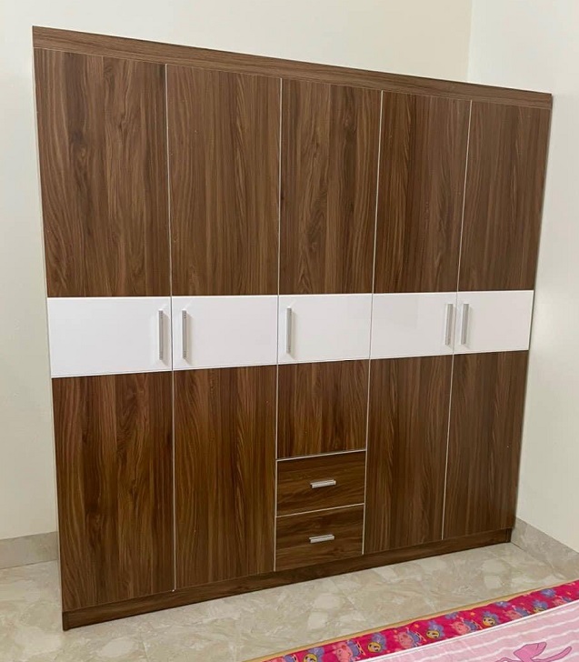 Tủ Quần Áo Gỗ Công Nghiệp Hiện Đại 5 Cánh MDF60