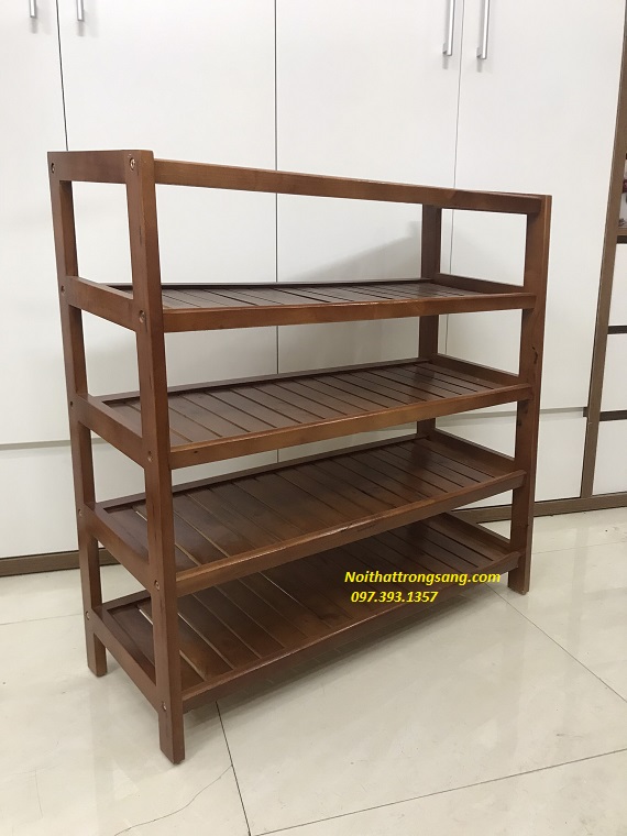 Gía để giày dép 5 tầng gỗ tự nhiên GD04