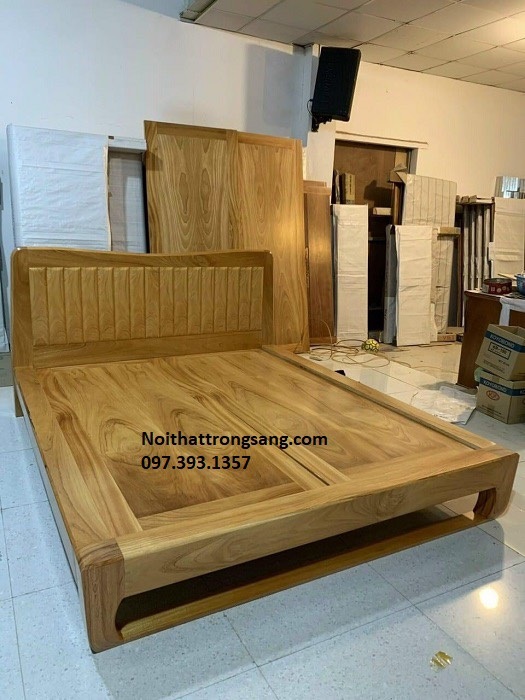 Giường Ngủ Nhật Gỗ Gõ Đỏ 1m8 Chân Quỳ GN59