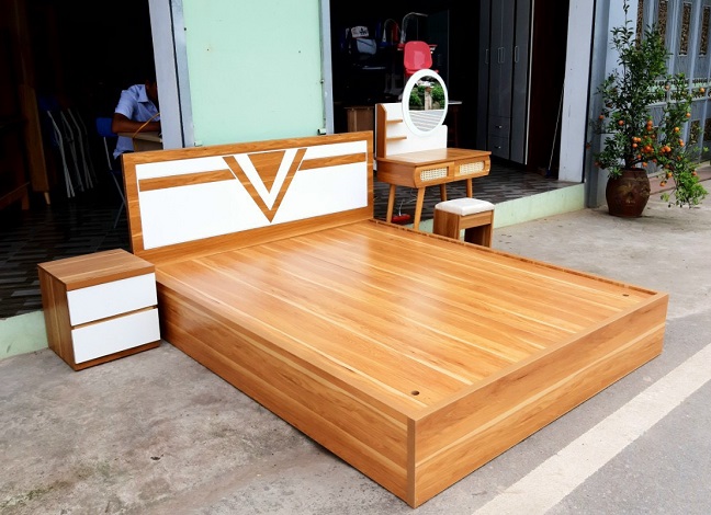 Giường Ngủ Ngăn Kéo Gỗ Công Nghiệp Hiện Đại MDF48